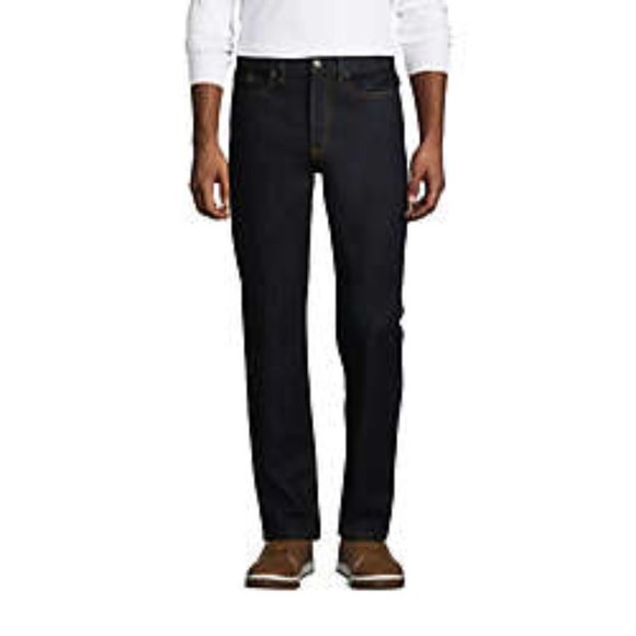 Lands' End Other - Men's Traditional Sailrigger Denim Jeans New - Dark Wash 38X27